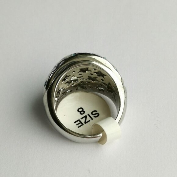 Stars  enamel dome ring pink blue size 8 🆕 - Picture 4 of 5